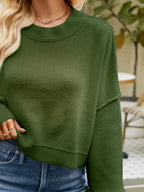 Round Neck Lantern Sleeve Sweater (22)