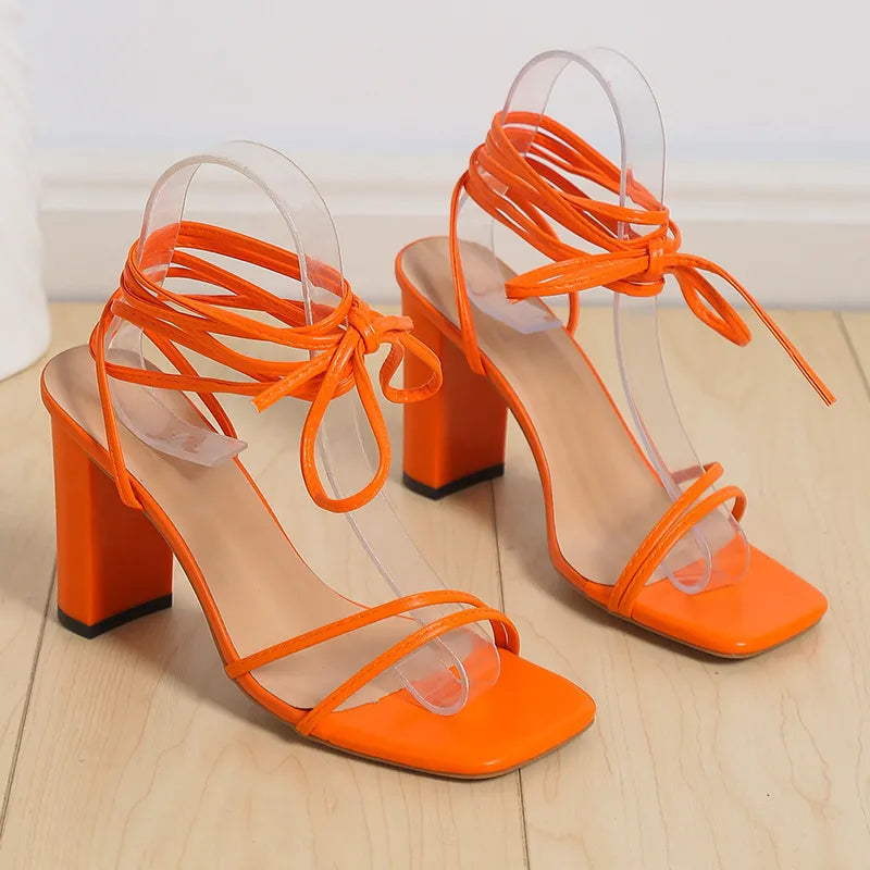 Open Toe Block Heels Sandals (6)
