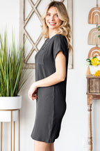 Ribbed Round Neck Short Sleeve Dress (16)