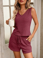 Ribbed Knit Tank Shorts Set (5)