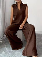 Sleeveless Top Wide Leg Pants Set (4)