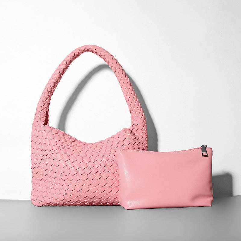 Handmade Shoulder Soft Leather Hand Carrying Woven Bag variant CJNS211339706FU