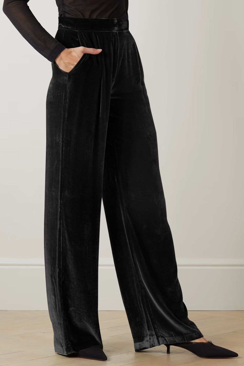 Loose Fit High Waist Long Pants Pockets (8)