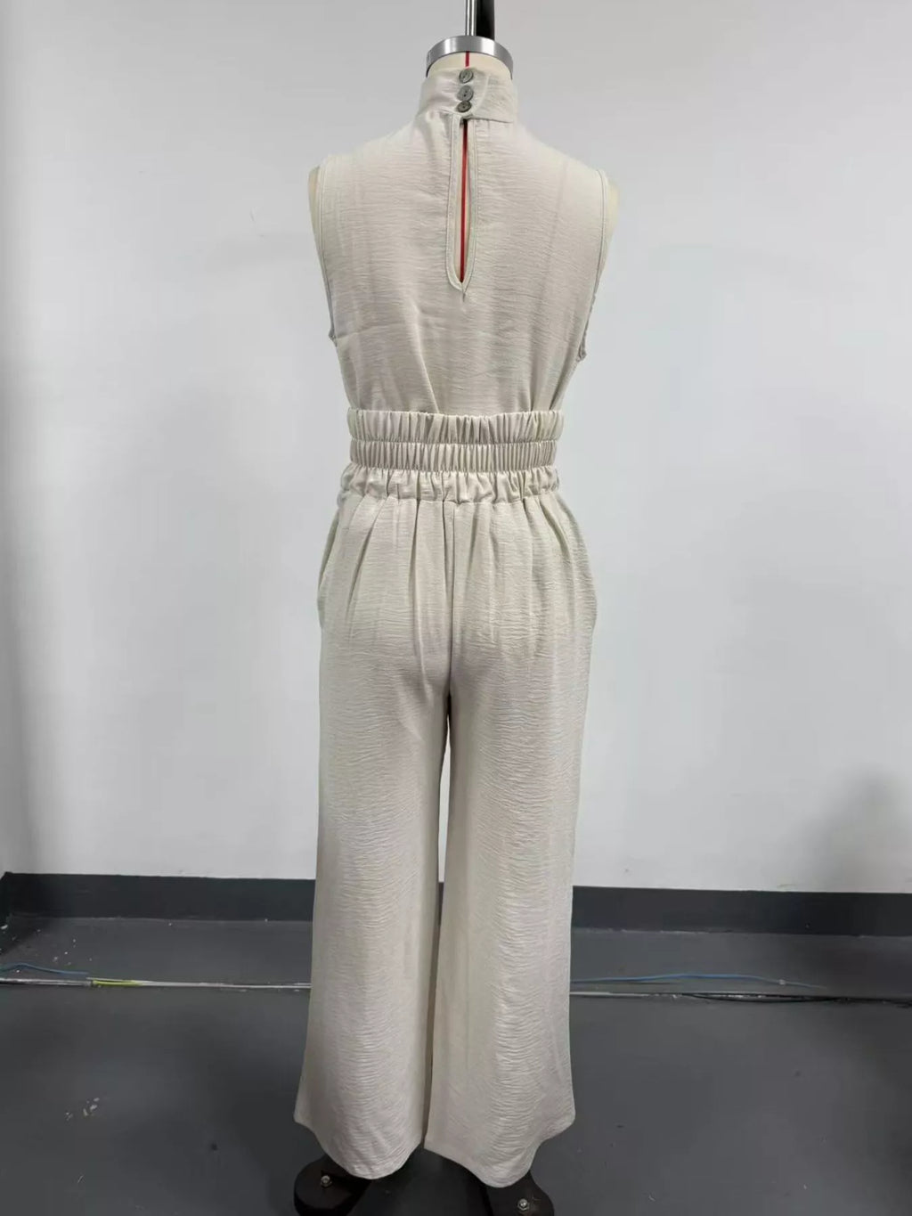 Full Size Sleeveless Wide-leg Jumpsuit Smocked Waist Plus (4)