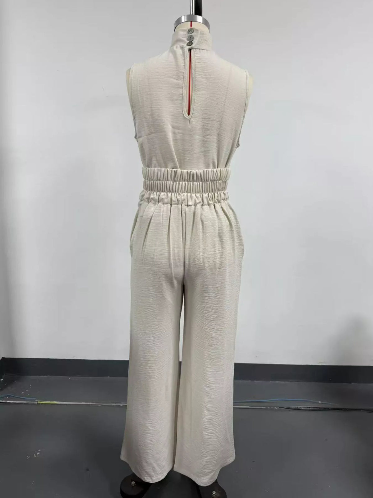 Full Size Sleeveless Wide-leg Jumpsuit Smocked Waist Plus (4)