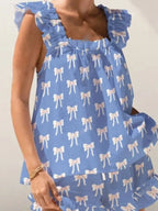 Ruffled Striped Tank Shorts Set (16)