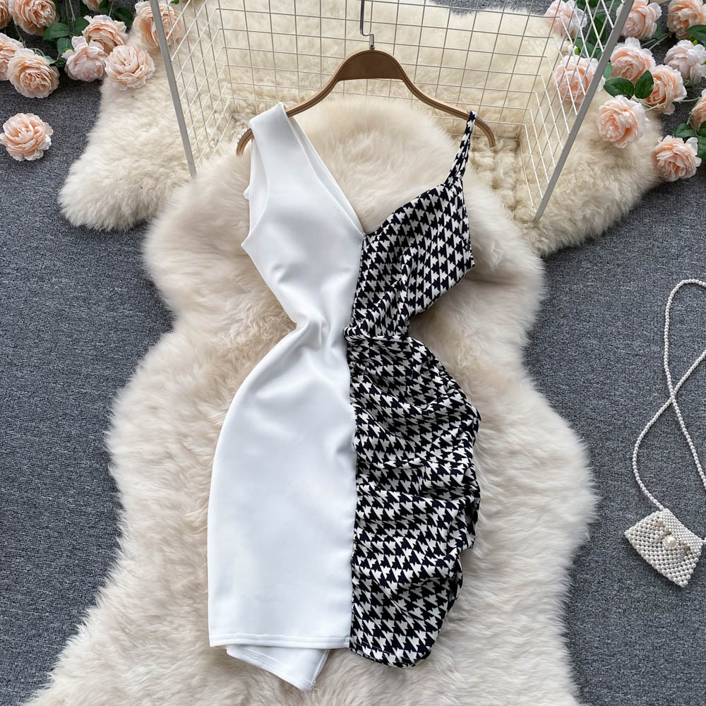 Contrast Panel Chic Slip Dress photo 2
