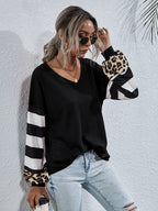Leopard Striped Waffle-knit Top (5)