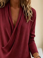 Full Size Wrap-front Long Sleeve Blouse Plus (6)