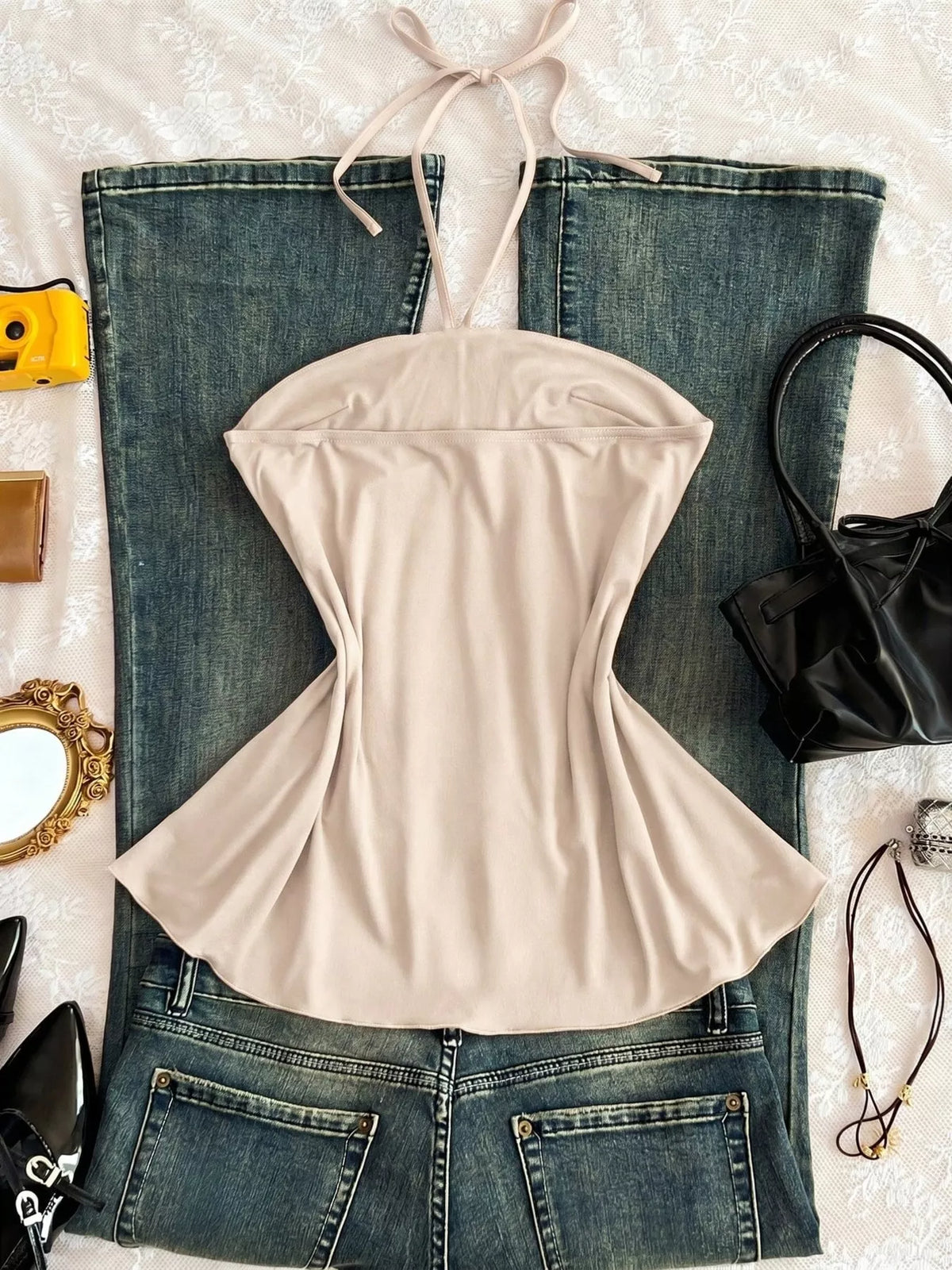 Embellished Front Halter Neck Cami (5)