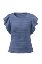 Textured Round Neck Cap Sleeve Top (4)