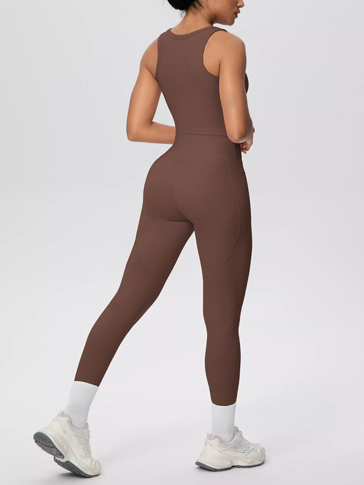 Scoop Neck Tank High-waisted Leggings Active Set (19)