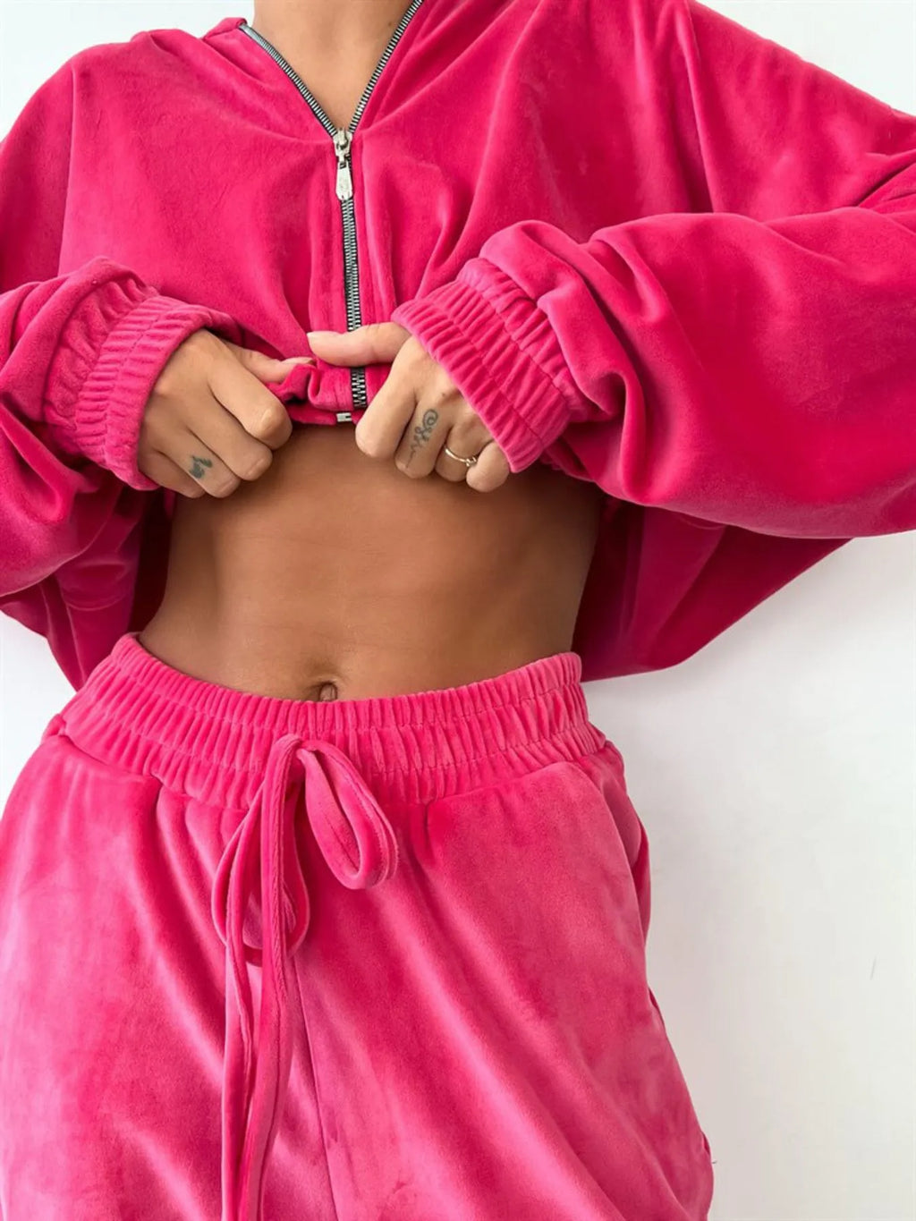 Zip Up Long Sleeve Top Pants Set (10)