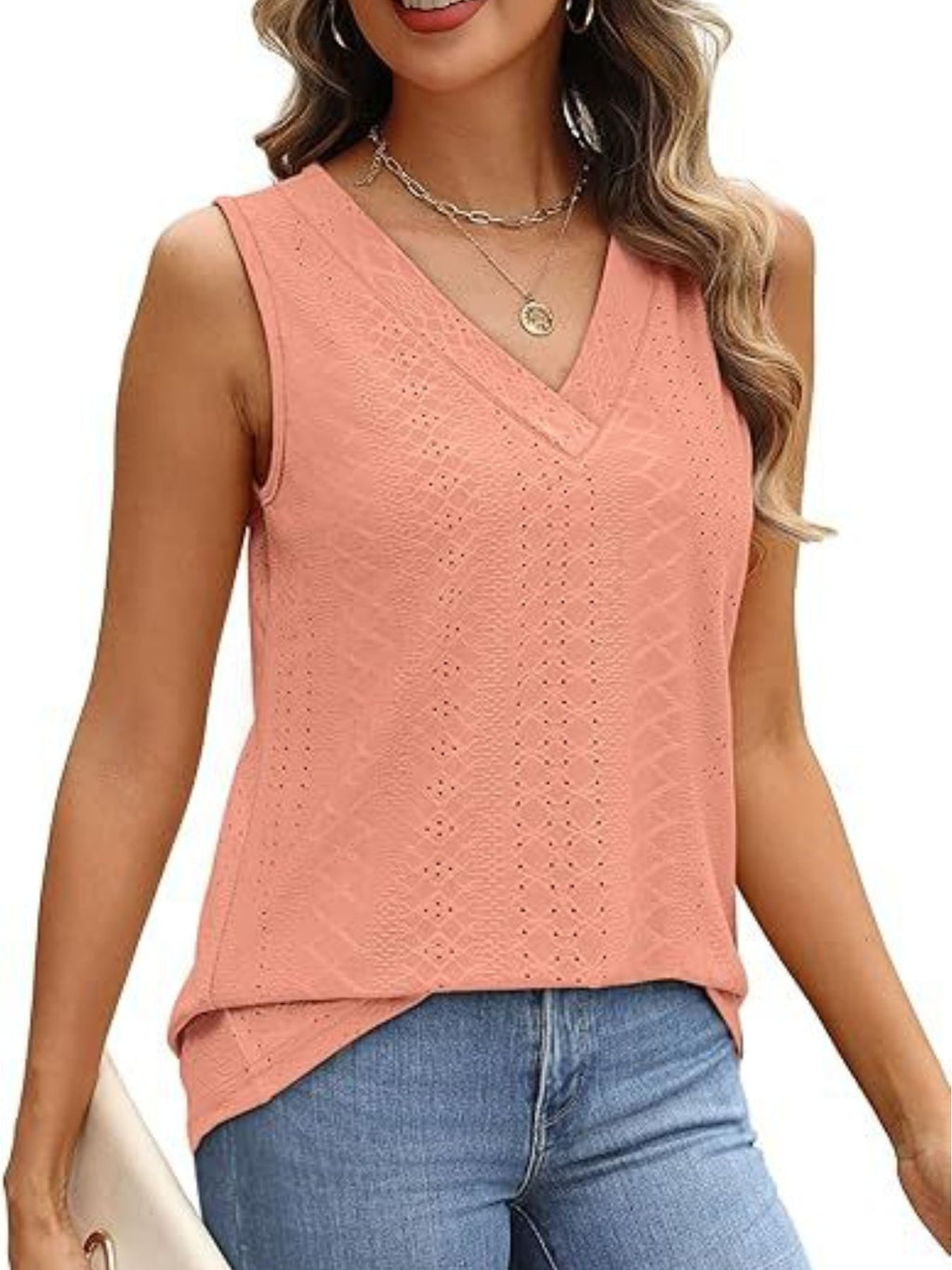 Eyelet V-neck Tank (19)