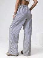 Striped High-waisted Wide Leg Pants (2)
