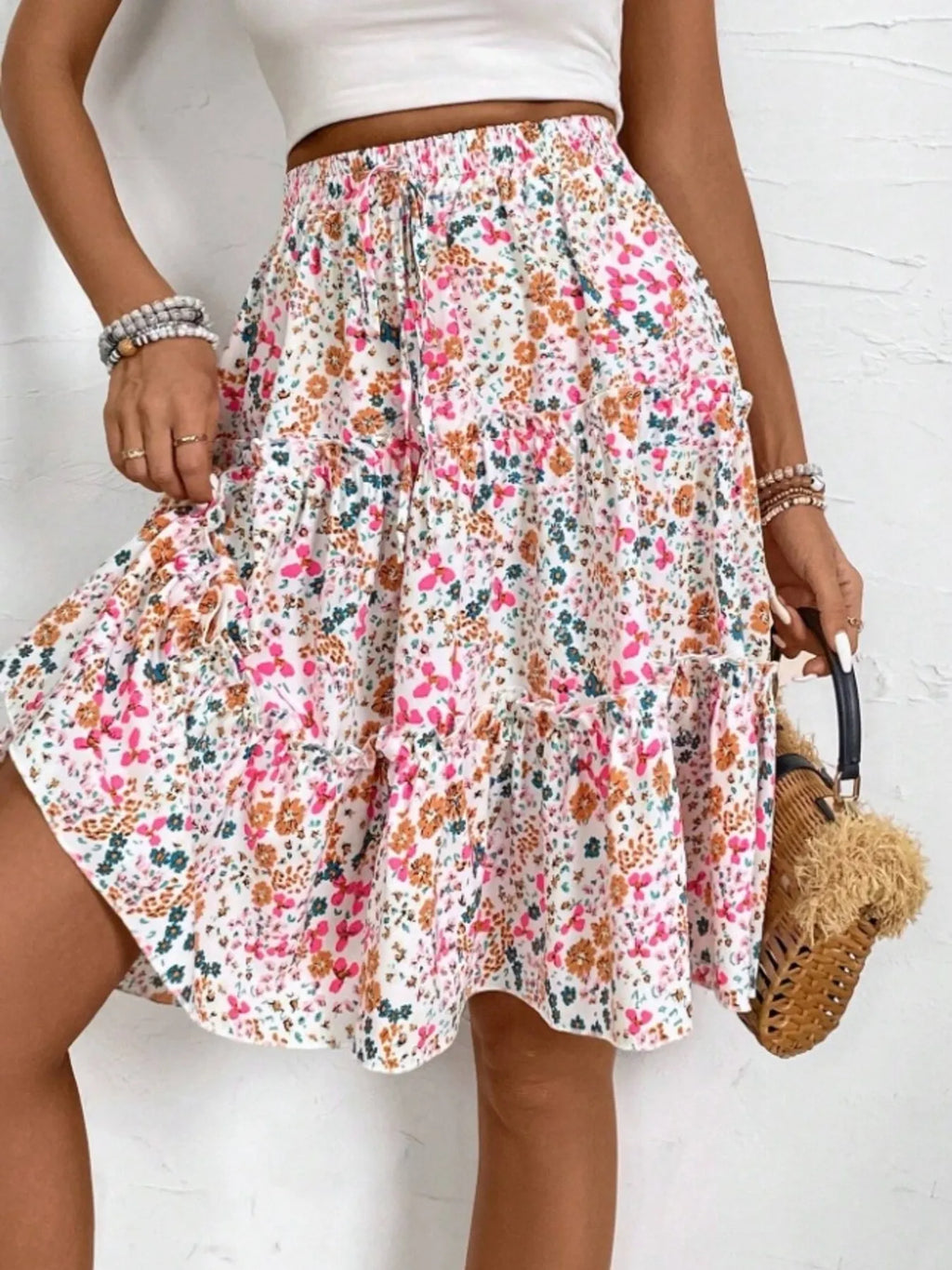 Floral Print Midi Skirt (9)