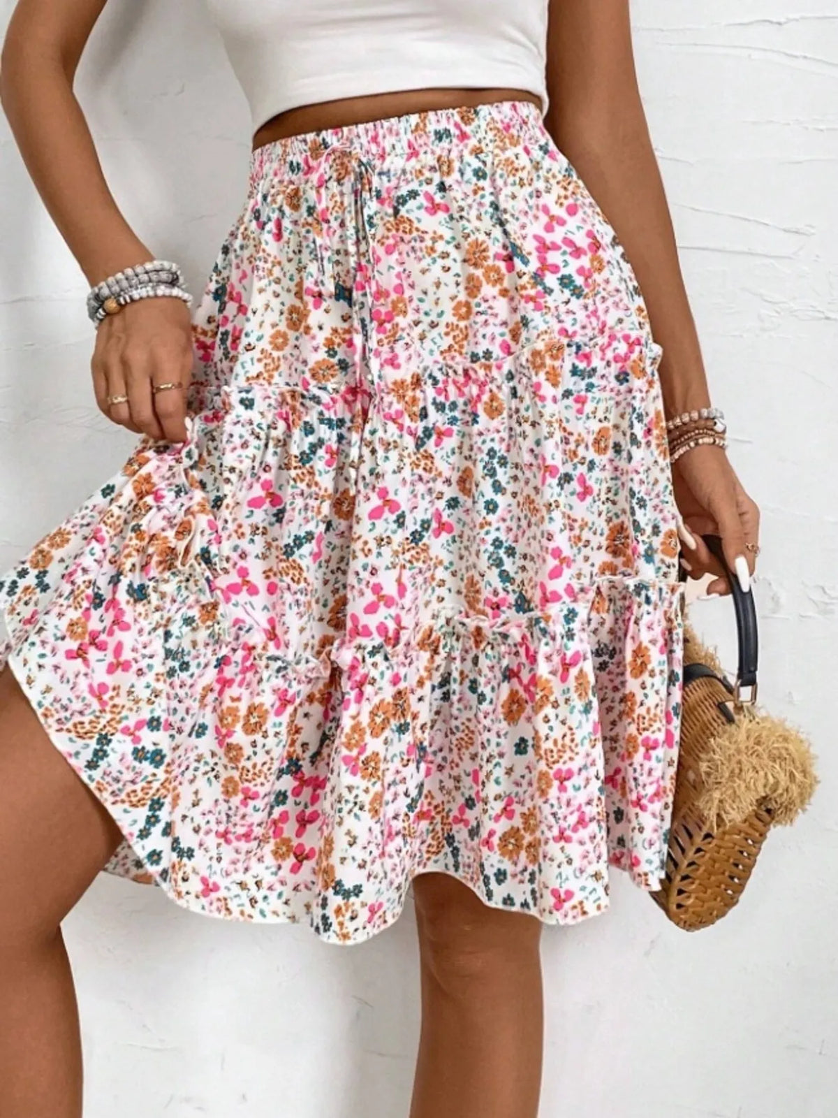 Floral Print Midi Skirt (9)
