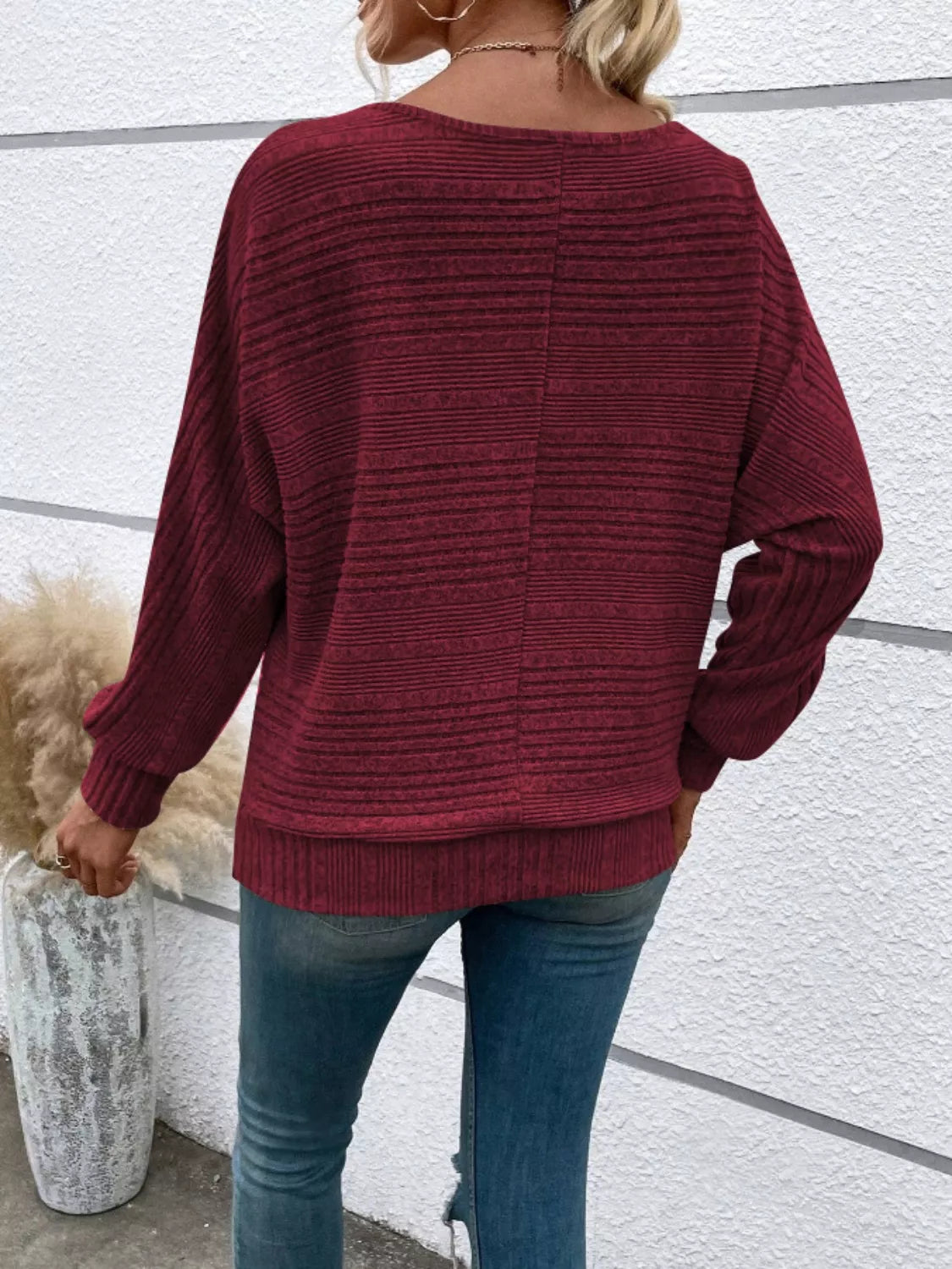 Relaxed Fit Ribbed Knit T-shirt (20)