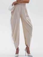 High-waisted Pleated Drape Pants