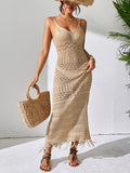 Openwork Scoop Neck Cover-up Dress