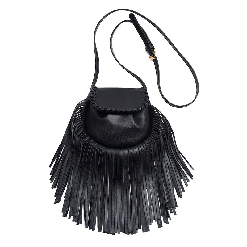 Trend Retro Tassel Shoulder Cross Body Bucket Bag photo 7