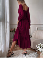 Smocked Long Sleeve Midi Dress (15)