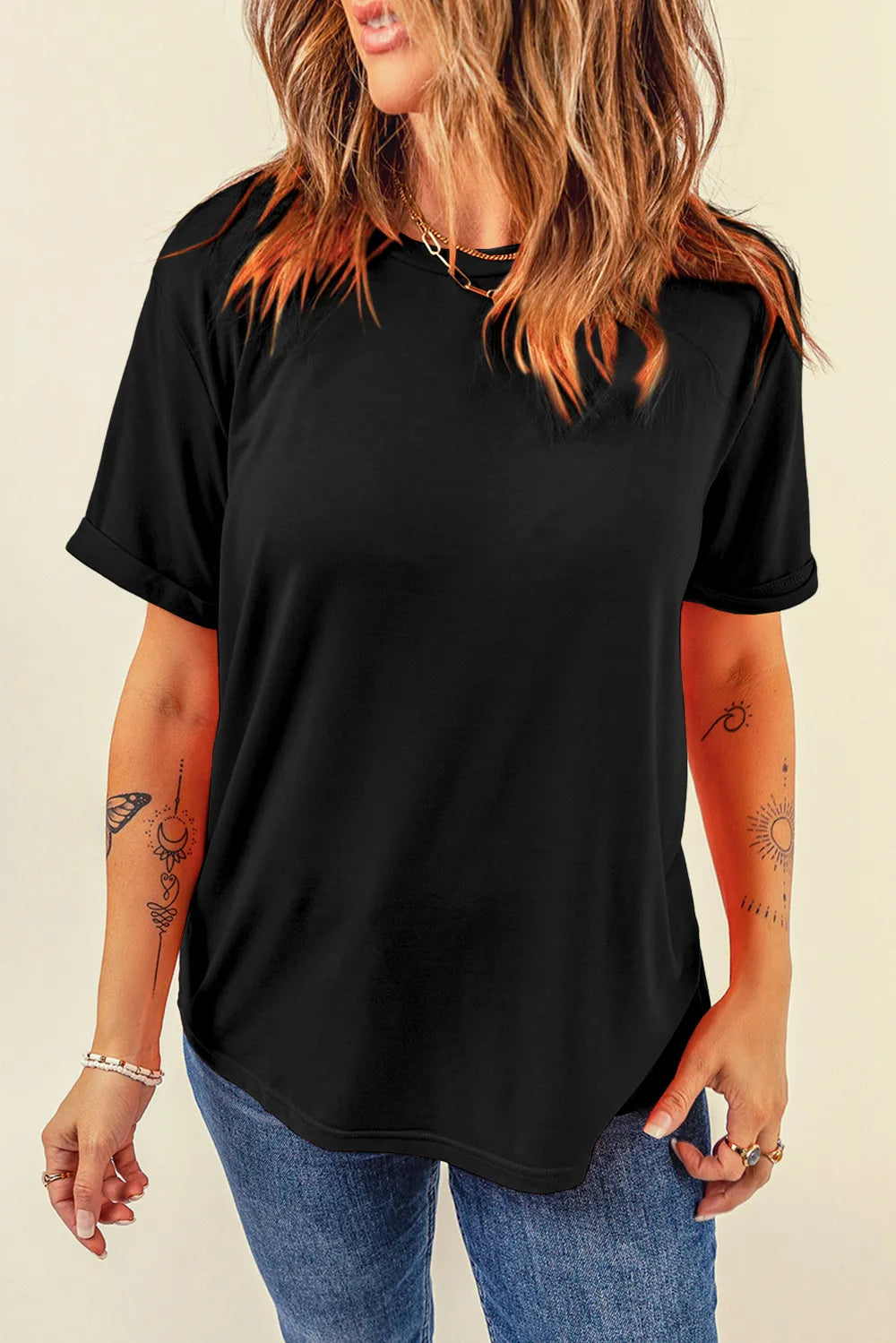 Round Neck Short Sleeve T-shirt (4)