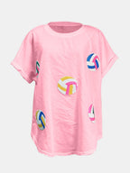 Sequin Round Neck Short Sleeve T-shirt (12)