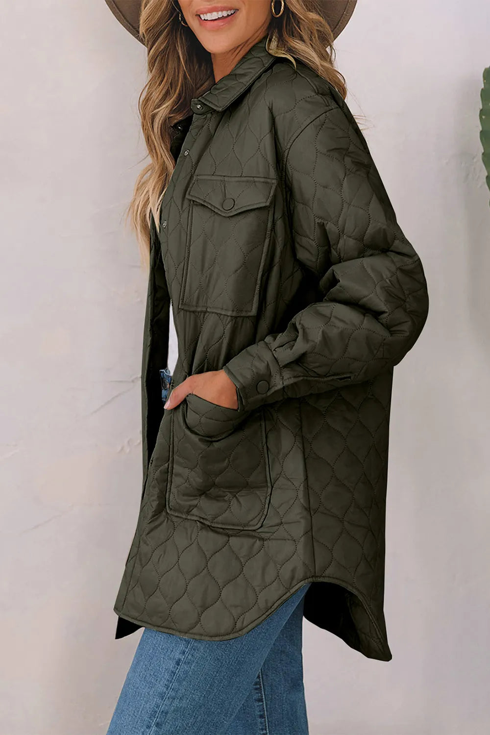 Snap Down Collared Winter Coat (15)