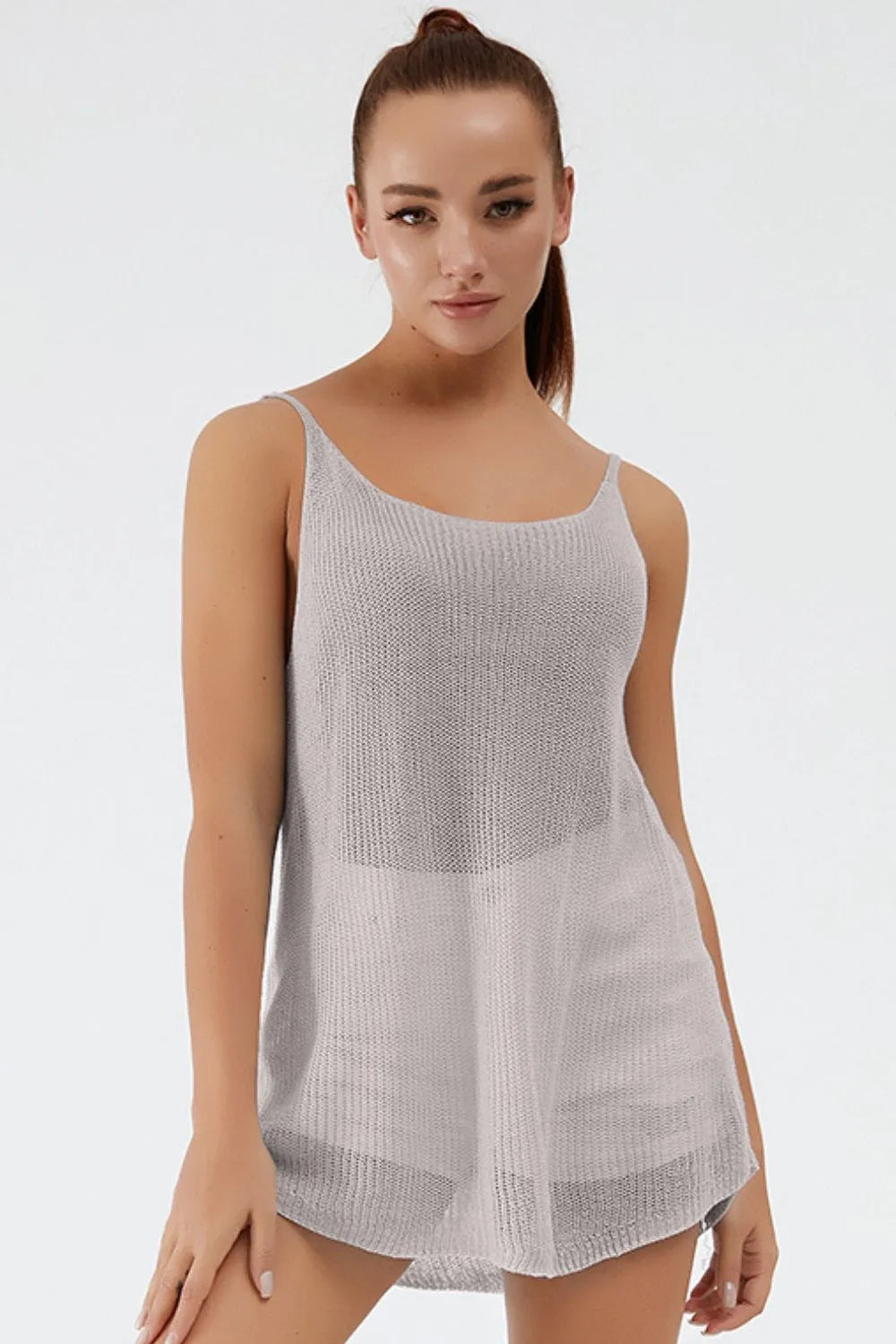 Scoop Neck Spaghetti Strap Knit Cami (17)
