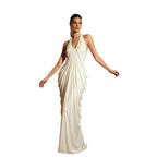 Halter-neck V-neck Backless Pleated Dress photo 1