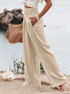 Smocked High Waisted Wide Leg Pants (18)