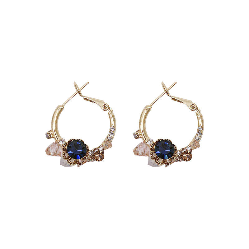 Real Gold Plating 925 Silver Needle Green Flower Earrings (5)