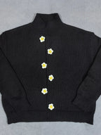 Floral Applique Turtleneck Sweater (11)