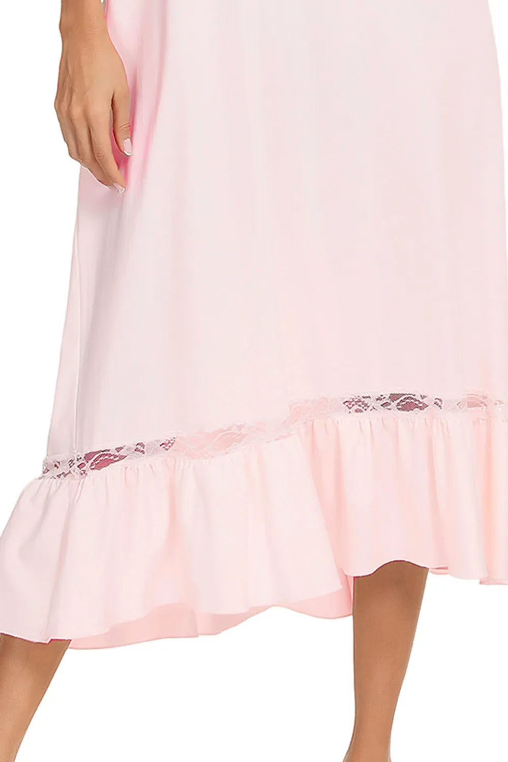 Lace Detail Short Sleeve Lounge Dress (12)