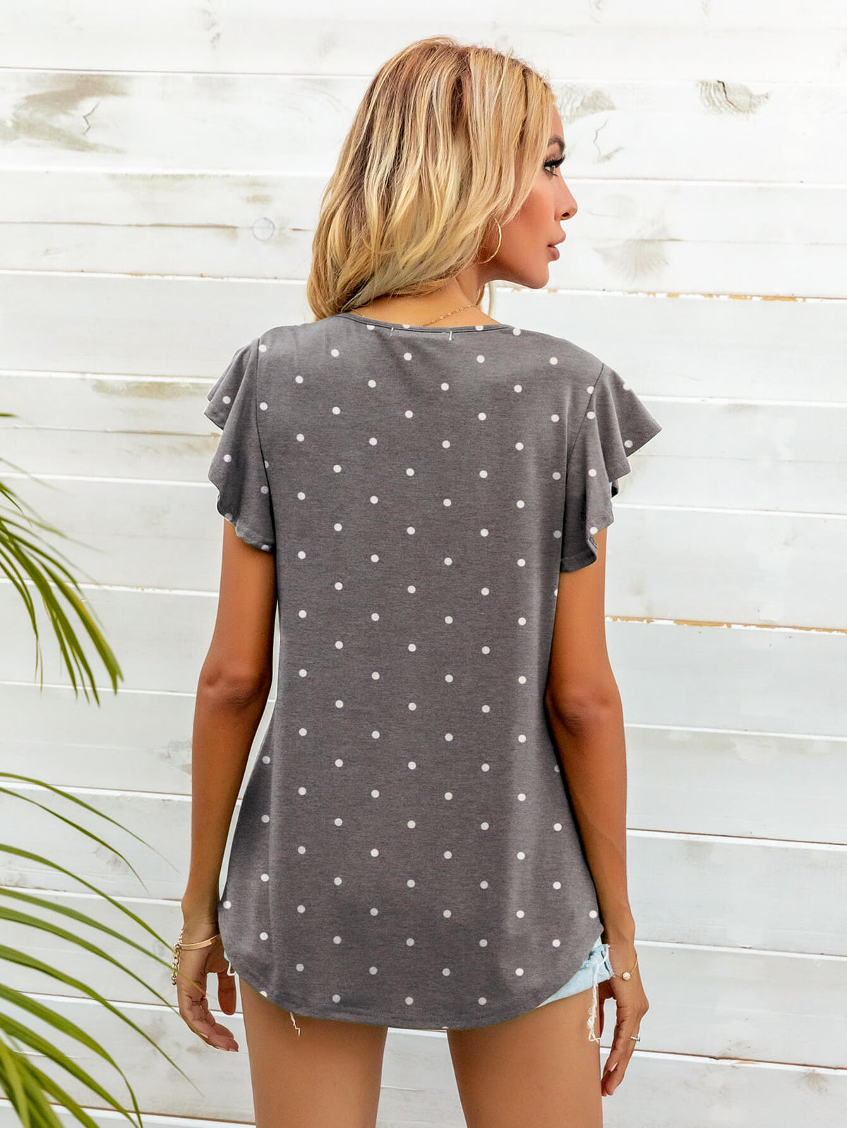 Round Neck Butterfly Sleeve Top (19)