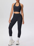 Halter Neck Crop Top High-waisted Leggings Active Set (10)
