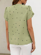 Heart Print Petal Sleeve Blouse (26)