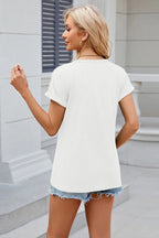 Round Neck Rolled Short Sleeve T-shirt (16)