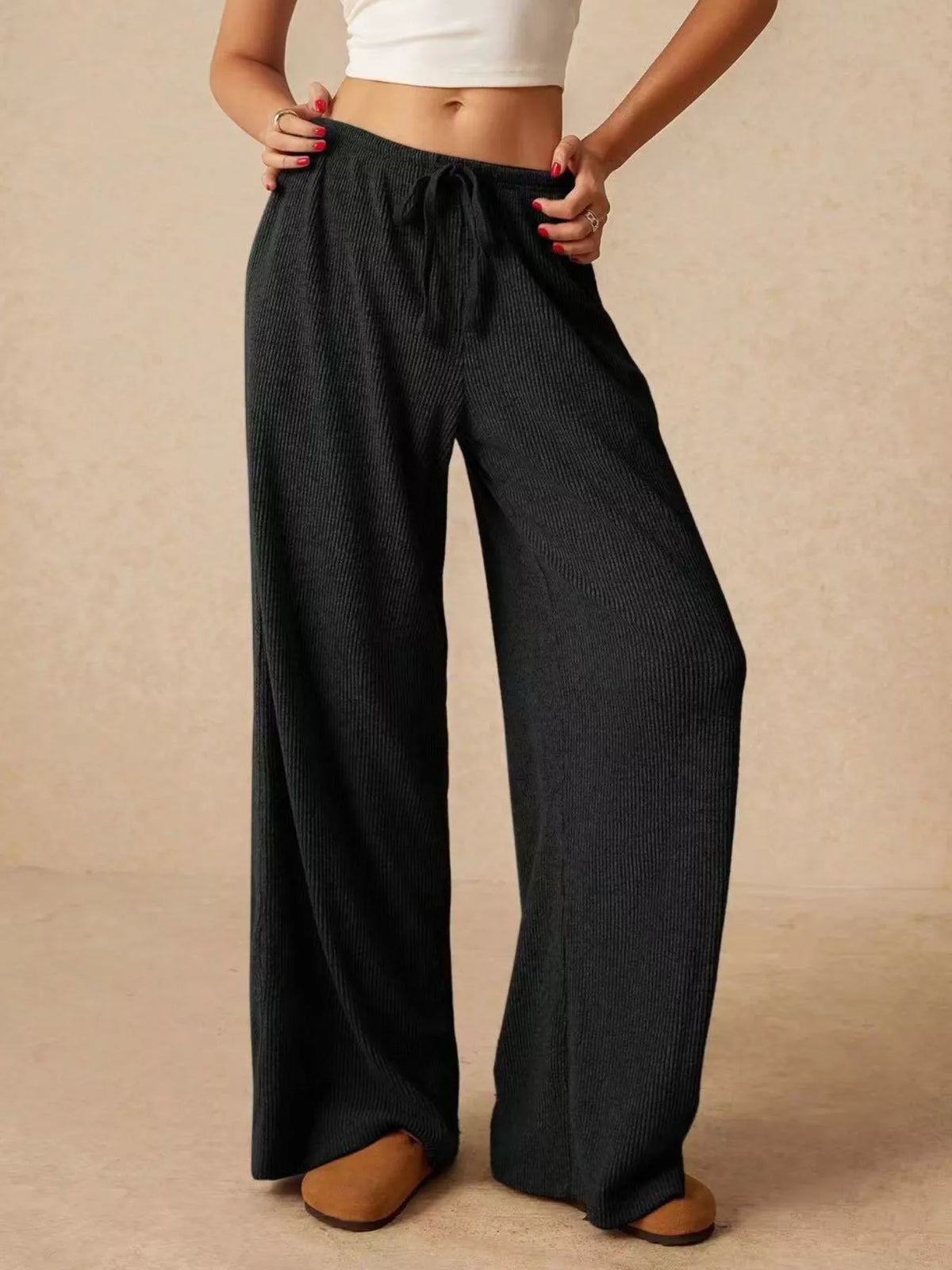 Drawstring Wide Leg Pants (8)