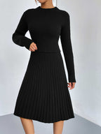 Rib-knit Sweater Skirt Set (9)