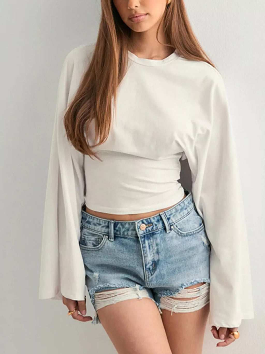 Full Size Long Sleeve Fitted T-shirt Plus (13)
