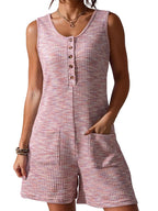 Sleeveless Button Detail Romper