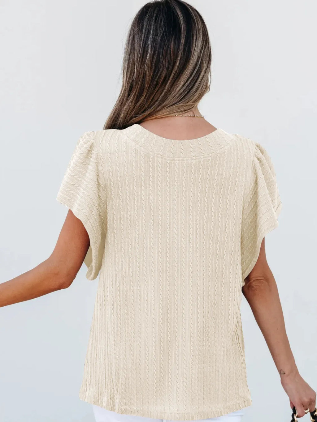 Round Neck Ruffle Sleeve Top (10)