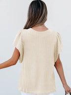 Round Neck Ruffle Sleeve Top (10)