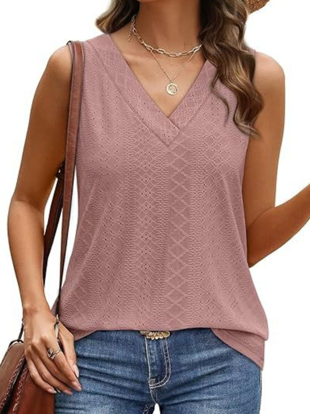Eyelet V-neck Tank (14)