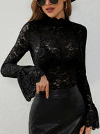 Mock Neck Long Sleeve Lace Top (25)