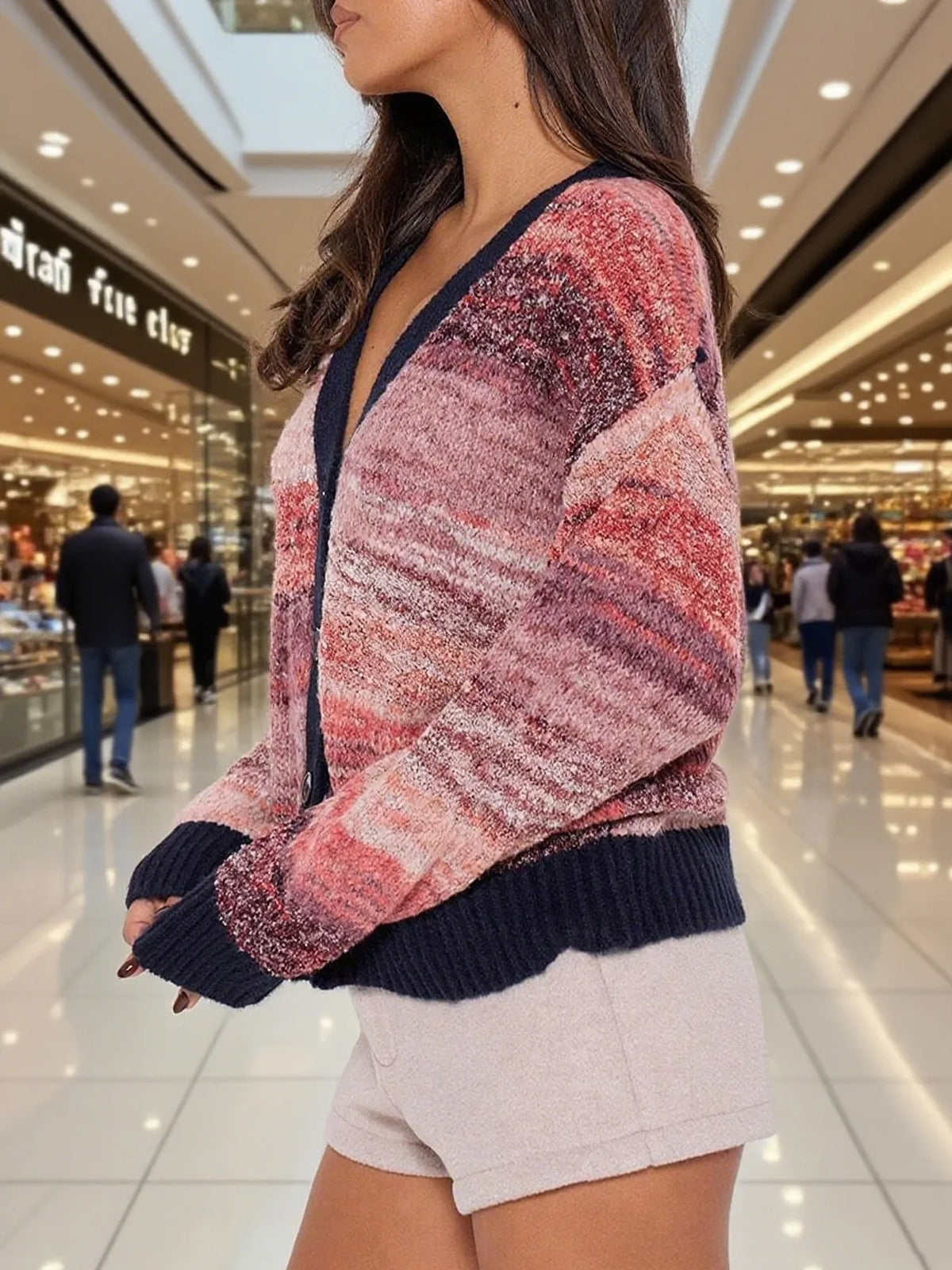 Gradient Stripe Button-up Cardigan (4)