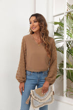 Swiss Dot Balloon Sleeve Blouse (4)
