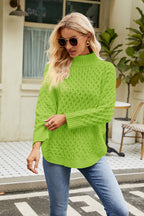 Slit Long Sleeve Mock Neck Sweater (6)